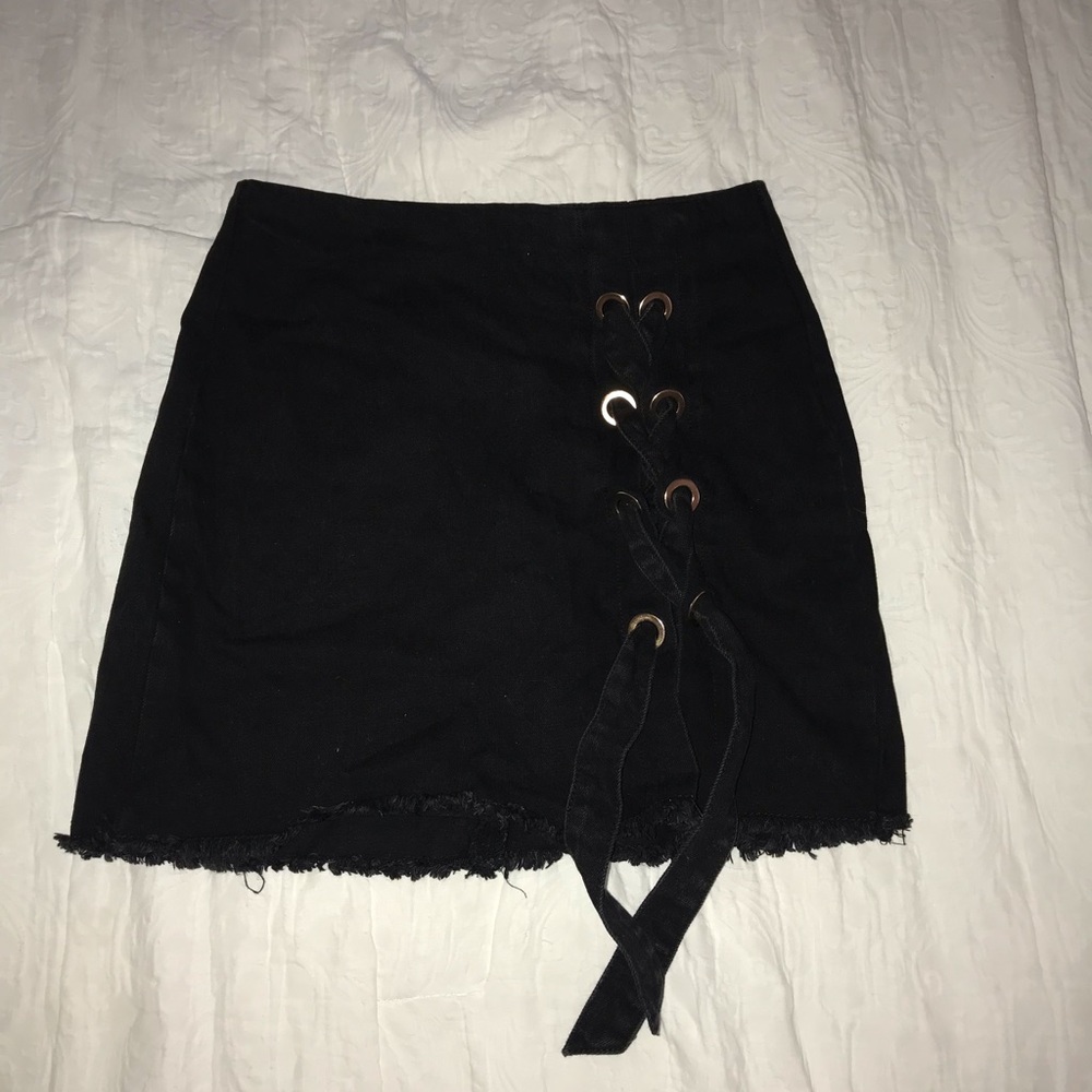 Missguided Black Tie Skirt
